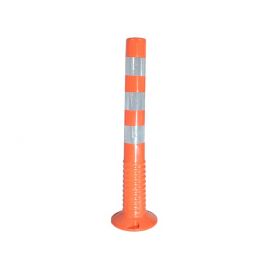 Orange tilting bollard 75 cm with reflectors