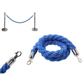 Blue rope for hotel bollards - braided type