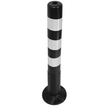 Black tilting bollard 75 cm with reflectors