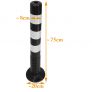 Black tilting bollard 75 cm with reflectors