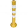 Yellow tilting bollard 75 cm with reflectors