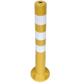 Yellow tilting bollard 75 cm with reflectors