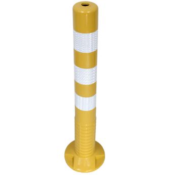 Yellow tilting bollard 75 cm with reflectors