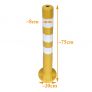 Yellow tilting bollard 75 cm with reflectors