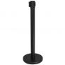 Black hotel bollard with pull-out black tape