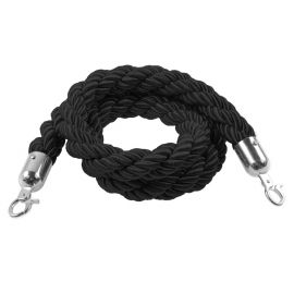 Black rope for hotel bollards - braided type