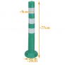 Green tilting bollard 75 cm with reflectors